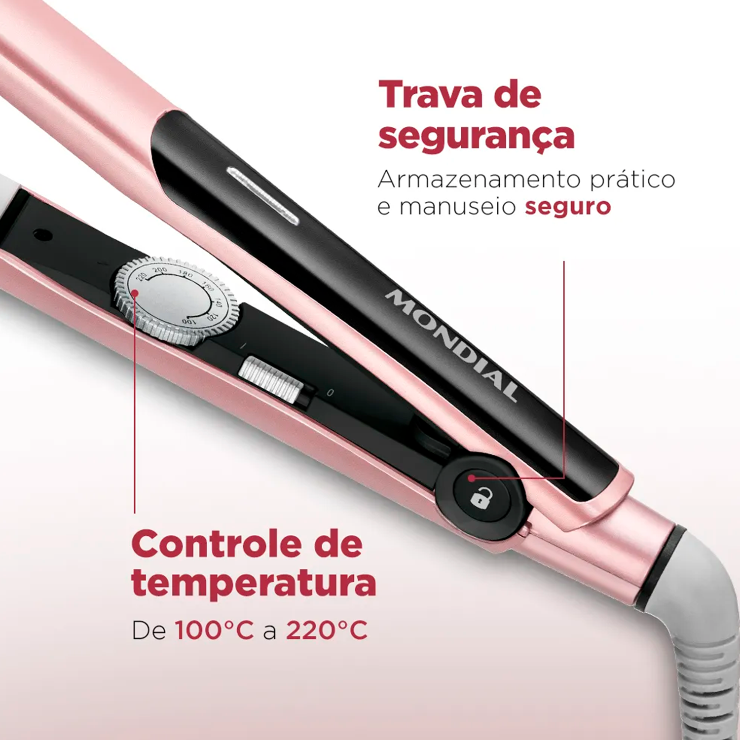 Prancha Alisadora Mondial Golden P-20 Bivolt 220°c Prancha Alisadora Mondial Golden P-20 Bivolt 220°c
